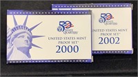 2000-S, 2002-S US Proof (2) Sets