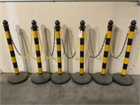 6 Piece Plastic Boundary Stanchions w/ Chain