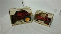 2 Ertl toy Massey Harris and Farmall tractors