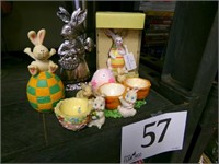 LOT OF EASTER BUNNY DECOR