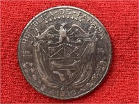 1930 Silver Panama 1/10 Balboa Coin