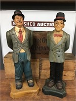 Laurel & Hardy Carved Wooden Statues