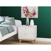 Leva Walnut Oak 2-drawer 21 in. W Nightstand