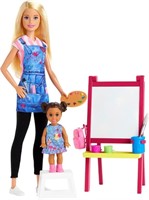 (N) Barbie Art Teacher Playset with Blonde Doll, T