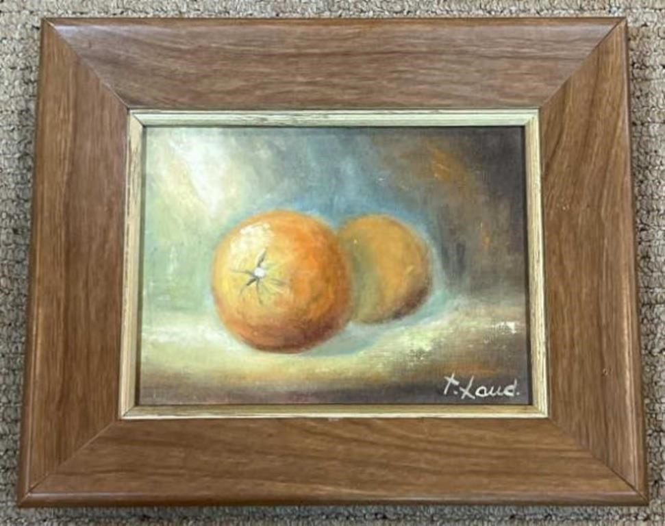 Still Life Oranges Oil on Canvas Signed
