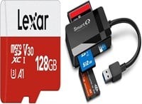 NEW $36 2PK Micro SD Card 128GB & SD Cards Reader