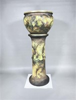 Jardiniere and Pedestal Hand Painted