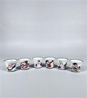 Japanese Saki Cups with Geisha Lithophane