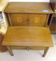 MCM Brown Side Table Double Doors and Drawer