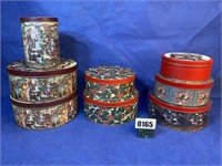 8 Metal Christmas Tins, Various Sizes