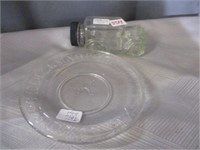 glass truck candy jar/ alphabet platter