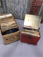 45 RPM  records--box and case