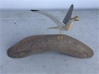 WILFRED R. DALZELL CARVED WOOD  BIRD SEAGULL
