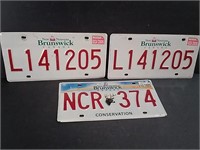 Three New Brunswick License Plates Incl. 2