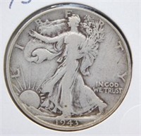 1943 Standing Liberty Half Dollar.