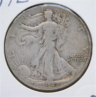 1942 Standing Liberty Half Dollar.