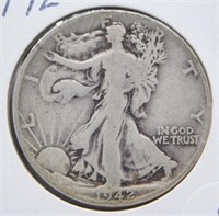 1942-D Standing Liberty Half Dollar.
