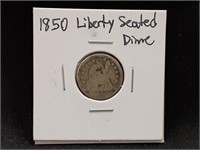 1850 Seated Liberty Dime
