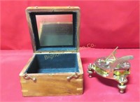 VTG Sextant Compass w/Wooden Storage Case