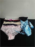 Six new pairs of underwear, a skirt and bikini