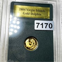 2004 Virgin Islands Gold Dolphin GEM PR 1/10Oz