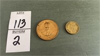Vintage -Lyndon B Johnson token coin & Chinese
