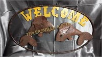 Metal Art fish welcome sign 28”across