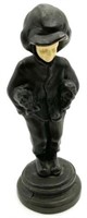 Small Antique Bronze Sculpture of Boy with Puppies