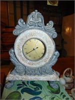 folk art type step stool and decorator clock