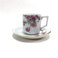 Vintage Tea & Saucer Purple Floral & Signature