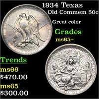 1934 Texas Old Commem 50c Grades GEM+ Unc