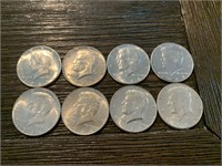 (8) 1964 Kennedy Half Dollars