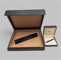 DUNHILL BLACK LEATHER HUMIDOR