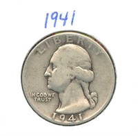 1941 Washington Silver Quarter