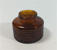 Vintage Amber Glass Ink well Bottle