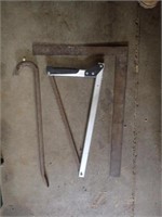 Pry Bar, Bow Saw, Framing Square, Steel Wool