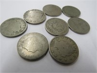 8 - Liberty Nickels, Various Dates