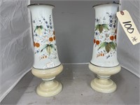 2 Glass Vases 13"H