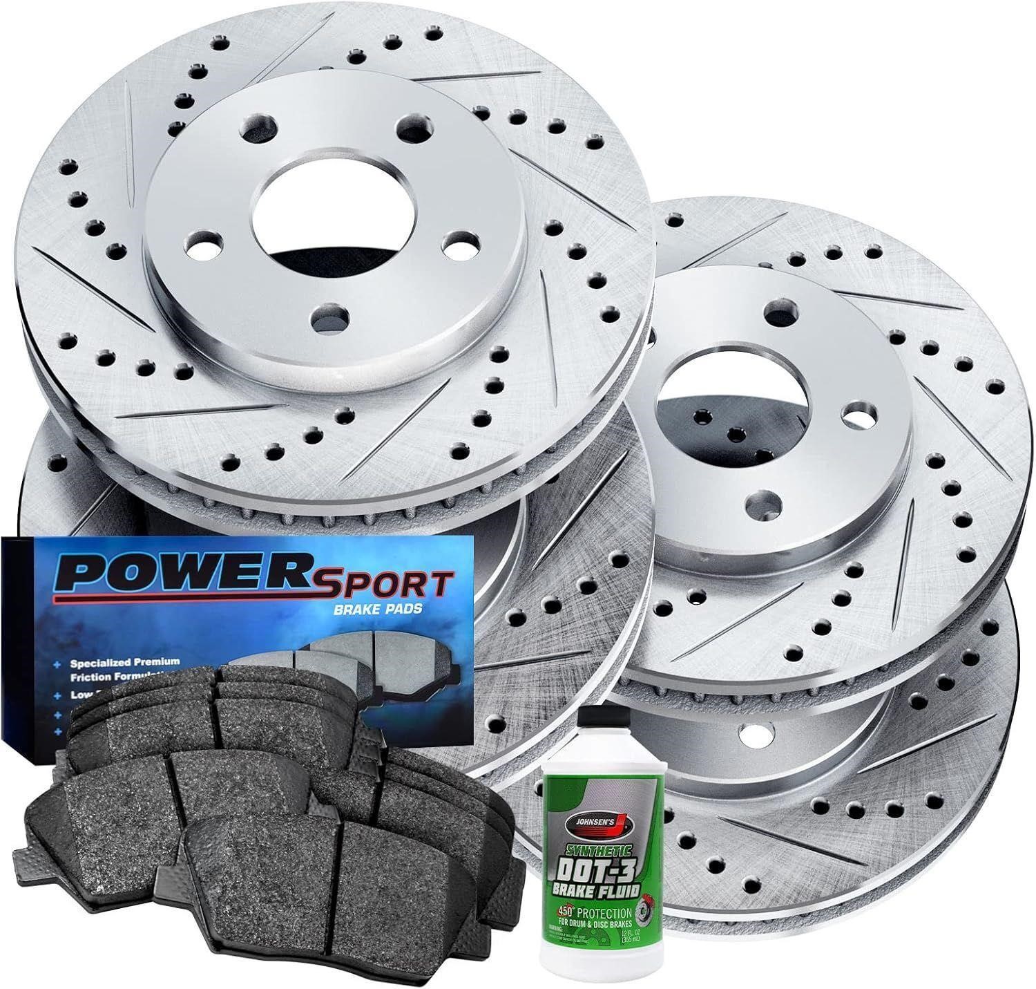 Power Sport Front & Rear Brakes  pads & Rotors Kit