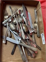 Flat of silver plated flatware