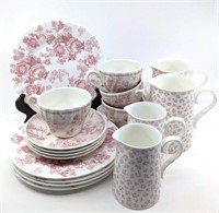 Pink and White Dishware