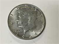 1964 Kennedy Half Dollar, 90% Silver