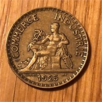 1925 France 2 Francs Coin