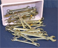 Lot Various Sized Open & Boxed End Wrenches