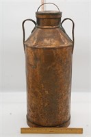 ANTIQUE COPPER MILK CAN WITH COVER 24" HEIGHT