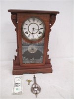 Vintage Waterbury Clock Co. Mantle Clock w/ Key