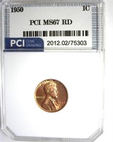 1950 Cent MS67 RD LISTS $1200