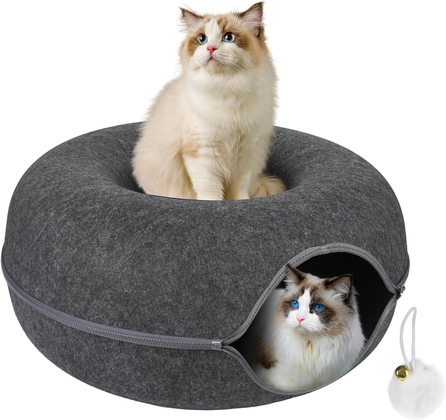 Peekaboo Cat Cave  Tunnel Bed  S 20*20*9 Inch.