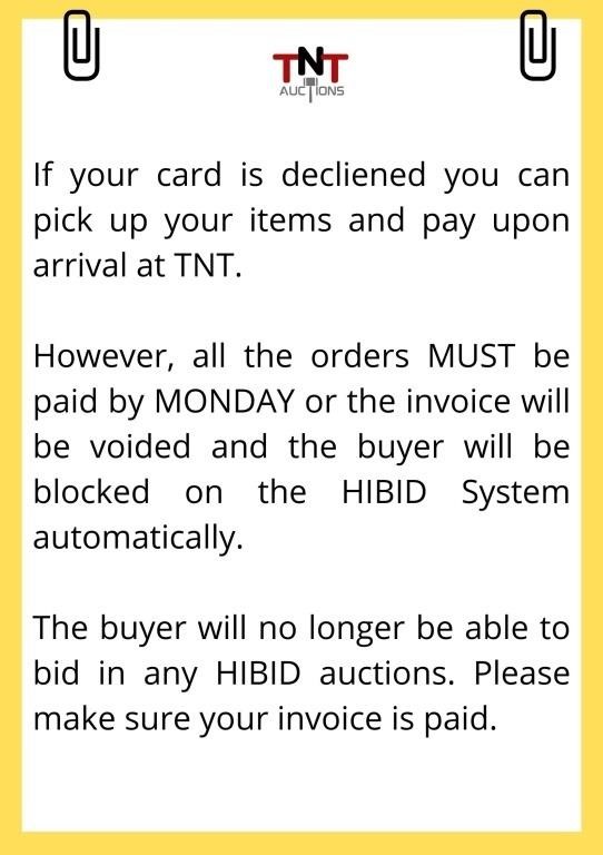 PAYMENT RULES - READ BEFORE BID!