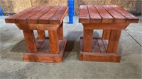 Pair of Painted Wood Tables (17.5"W x 22"D x